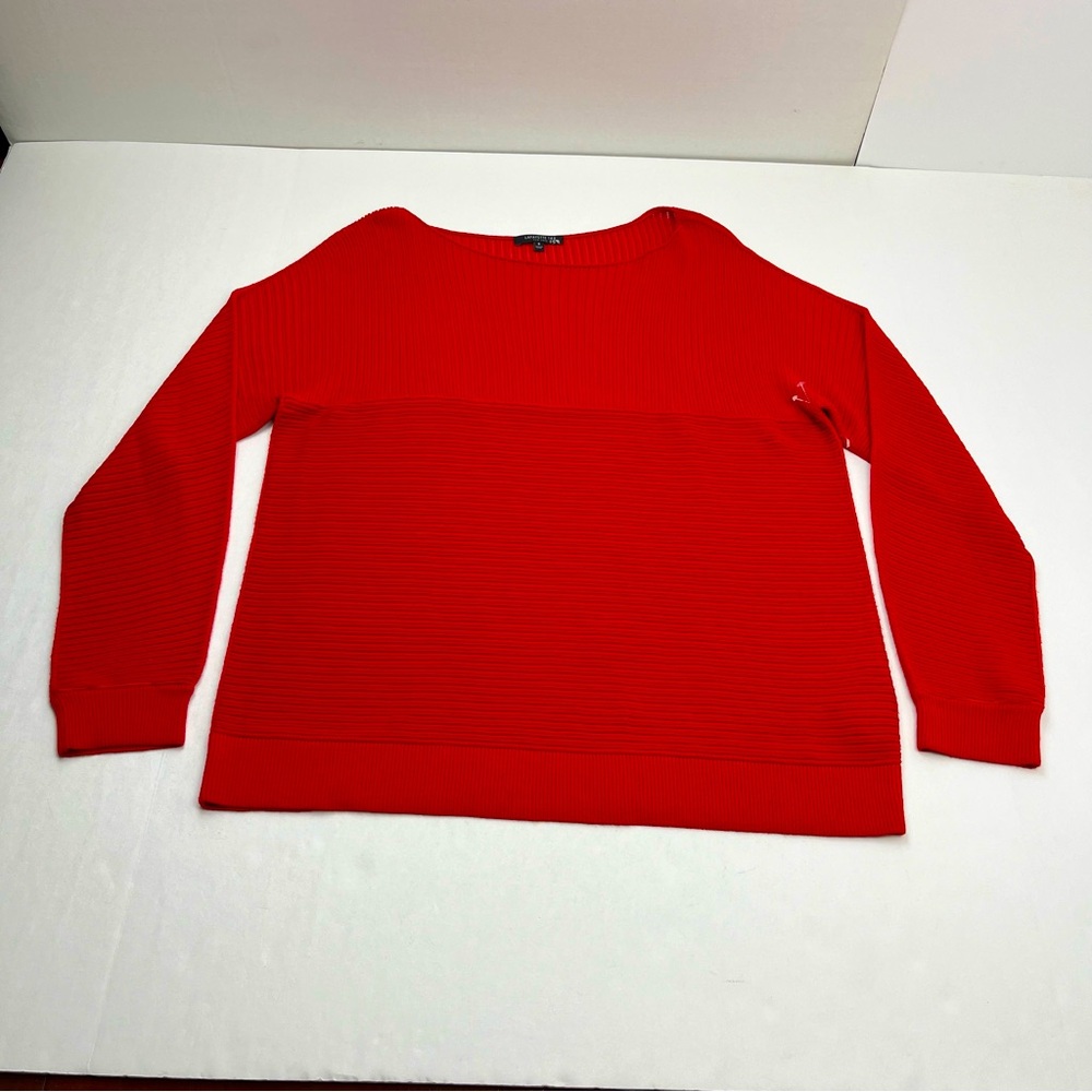 Lafayette 148 New York‎ Long Sleeve Red Sweater Womens Size Small *TINY FLAW